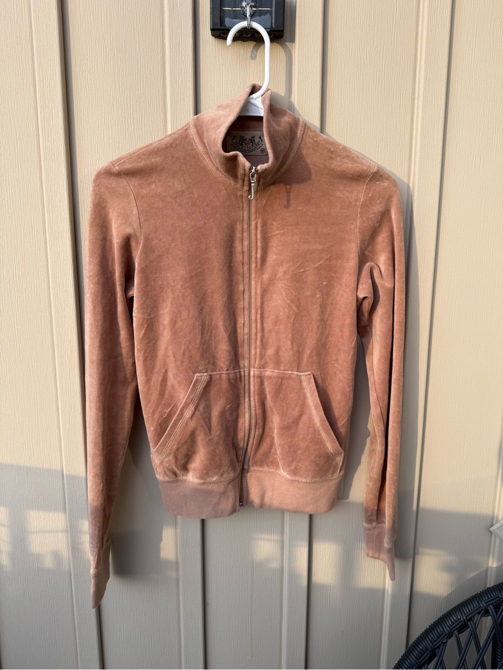 Juicy Couture Velour Zip Jacket in Tan Color Size M